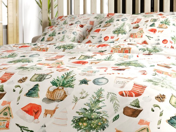 Posteljnina iz mikrovlaken FESTIVE MAGIC bela Dimenzije posteljnine: 2 kom 70 x 90 cm | 200 x 220 cm