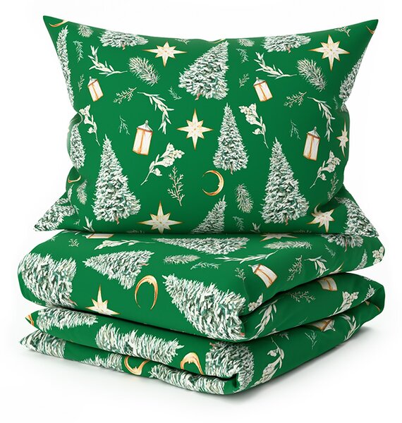 Posteljnina iz mikrovlaken GREEN CHRISTMAS zelena Dimenzije posteljnine: 70 x 90 cm | 140 x 200 cm