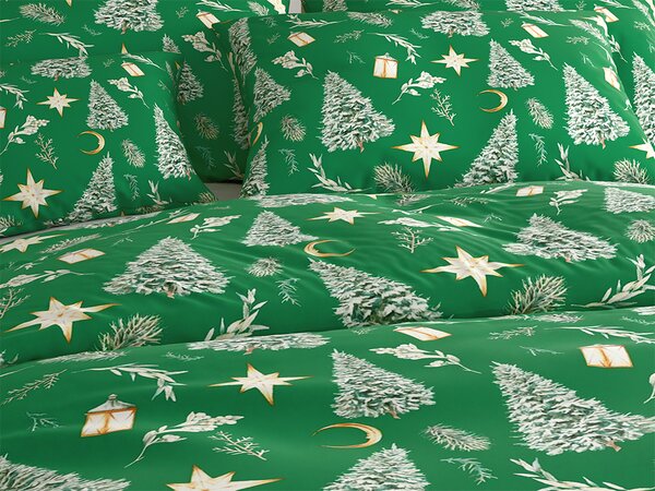 Posteljnina iz mikrovlaken GREEN CHRISTMAS zelena Dimenzije posteljnine: 70 x 90 cm | 140 x 200 cm