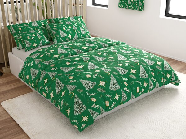 Posteljnina iz mikrovlaken GREEN CHRISTMAS zelena Dimenzije posteljnine: 70 x 90 cm | 140 x 200 cm