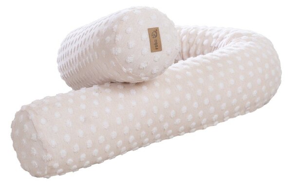 Bež zaščitna obroba za posteljico iz mešanice bombaža 170 cm Frosty Almond – Roba