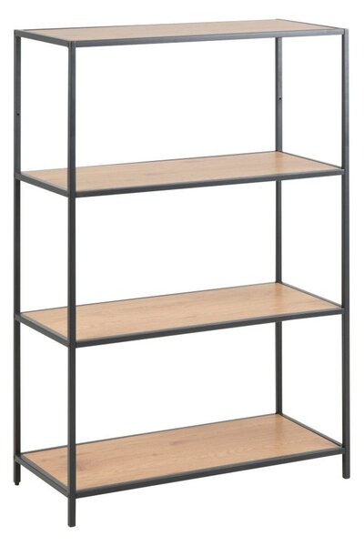 Črn regal v hrastovem dekorju 77x114 cm Seaford – Actona