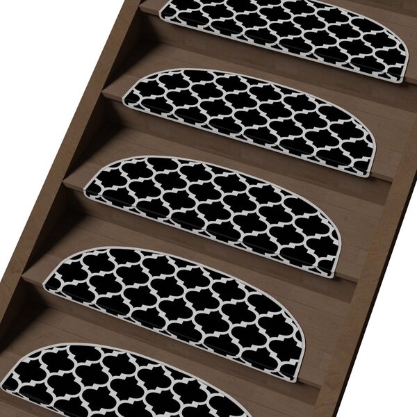 Črni/beli komplet preprog za stopnice 16 ks 20x65 cm Madalyon – Vitaus
