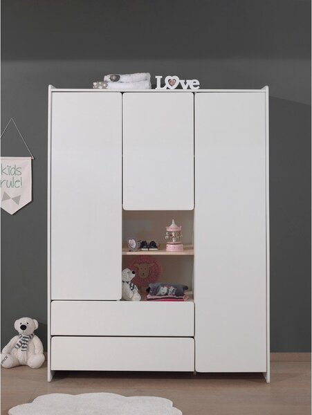 Bela otroška omara Vipack Kiddy, 137,8 x 190 cm