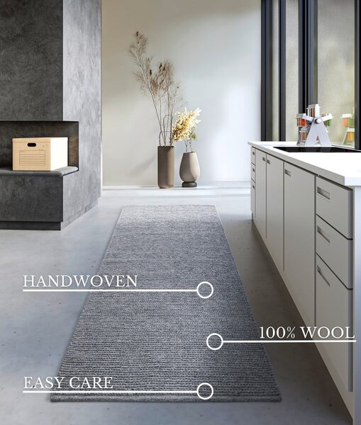 Siv ročno tkan volnen tekač 80x200 cm Francois – Villeroy&Boch