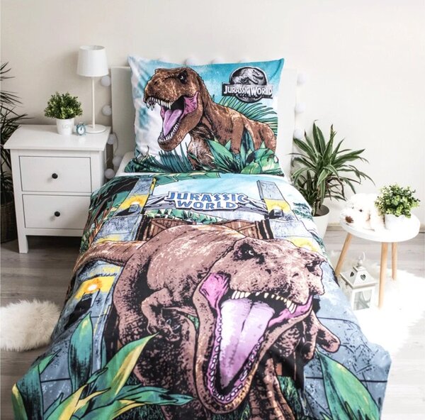 Svetleča bombažna posteljnina JURASSIC WORLD ROAR barvna Dimenzije posteljnine: 70 x 90 cm | 140 x 200 cm