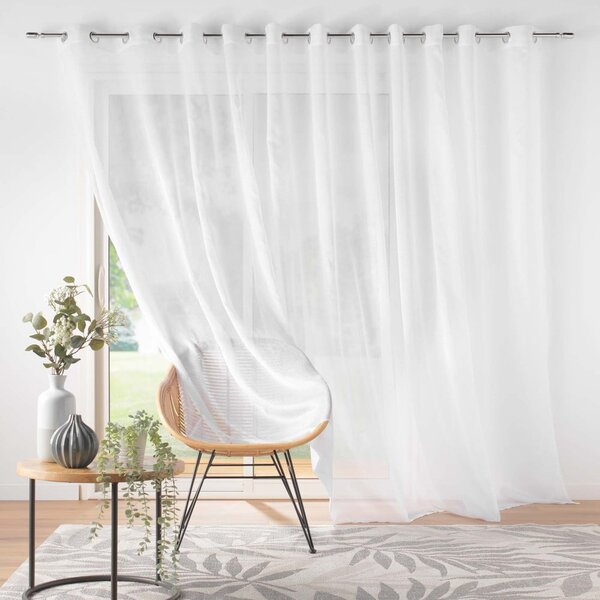 Bela prosojna zavesa iz tančice 400x240 cm Lissea – douceur d'intérieur