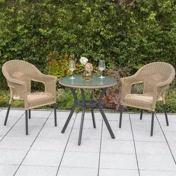 Gardenson Balkonska Garnitura Ravenna, Aluminij, 3-Delno