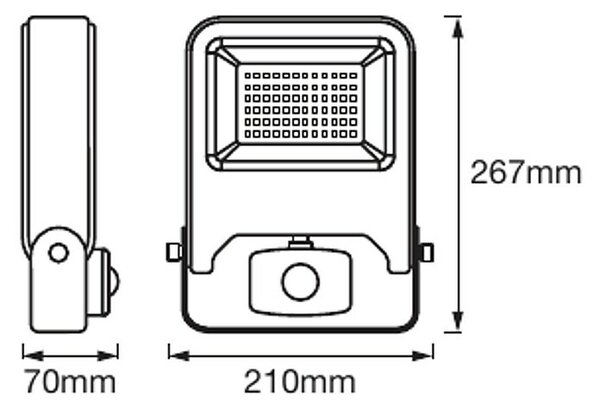 LED reflektor Ledvance Endura Flood s senzorjem (30 W, 2.400 lm, 3.000 K, IP44, domet 2–9 m, antracit)