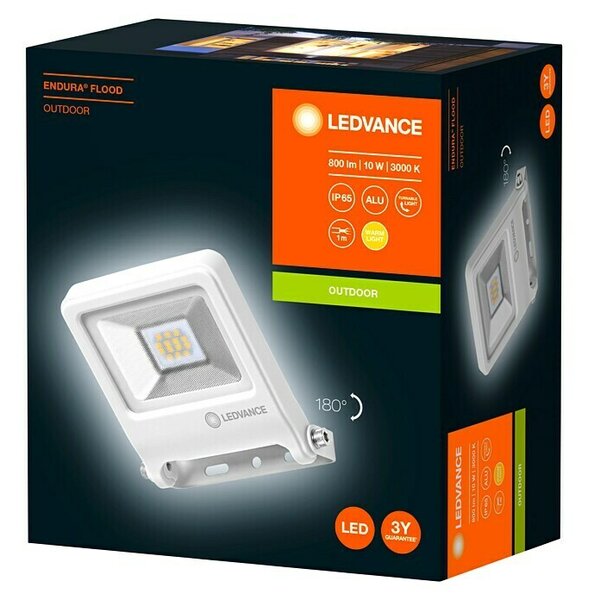 LED reflektor Ledvance Endura Flood (10 W, 700 lm, 3.000 K, IP65, bele barve)