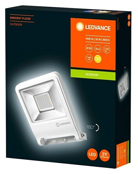 LED reflektor Ledvance Endura Flood (50 W, 4.000 lm, 3.000 K, IP65, bele barve)