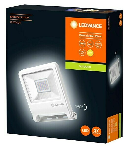 LED reflektor Ledvance Endura Flood (30 W, 2.400 lm, 3.000 K, IP65, bele barve)