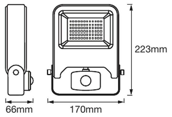 LED reflektor Ledvance Endura Flood s senzorjem (30 W, 2.400 lm, 3.000 K, IP44, domet 2–9 m, bele barve)