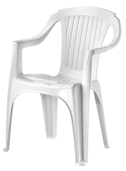 Vrtni stol Verona (56 x 44 x 80 cm, umetna masa, bele barve)