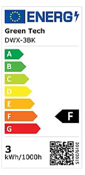 LED vgradna svetilka Green Tech (3 W, 240 lm, črna)