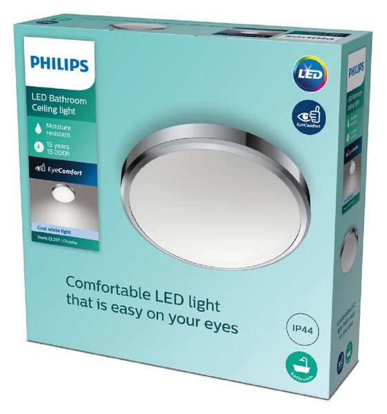 LED stropna svetilka Philips Doris (17 W, 31,3 x 9 cm, 1700 lm, krom)