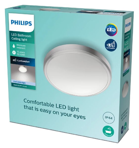 LED stropna svetilka Philips Doris (17 W, 31,3 x 9 cm, 1700 lm, nikelj)