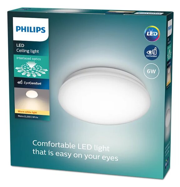 LED stropna svetilka Philips Moire (6 W, 22 x 5 cm, 600 lm, bela)