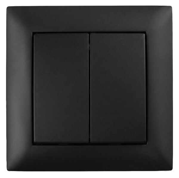 Dvojno Stikalo z Okvirjem OSTE JNH007-W BLACK