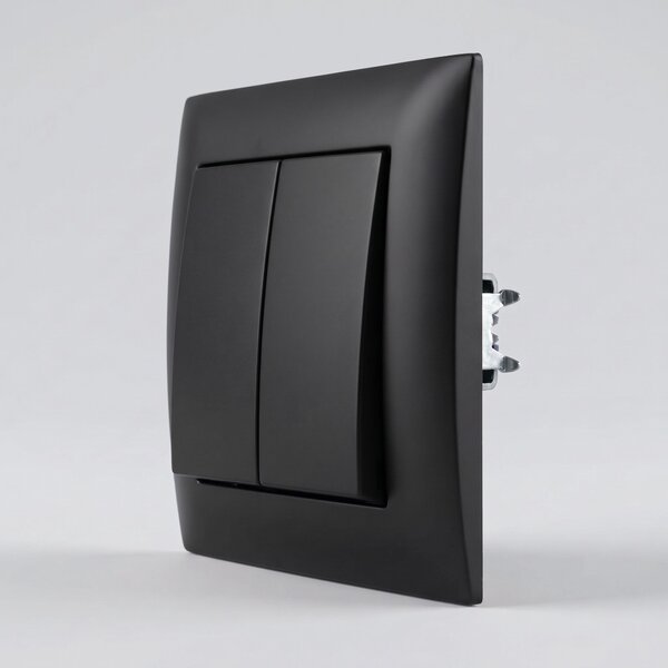 Dvojno Stikalo z Okvirjem OSTE JNH007-W BLACK
