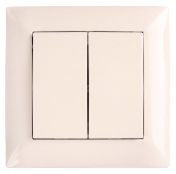 Dvojno Stikalo z Okvirjem OSTE JNH007-W BEIGE