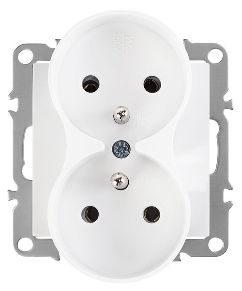 Dvojna vtičnica z ozemljitvijo OSTE JNH002-G White