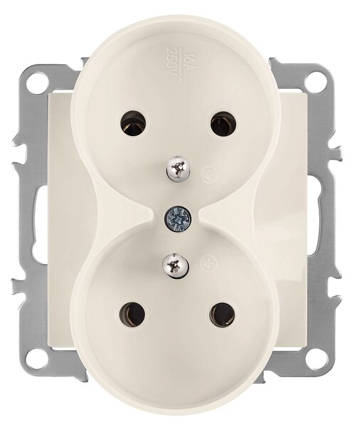 Dvojna vtičnica z ozemljitvijo OSTE JNH002-G Beige
