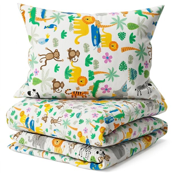 Otroška bombažna posteljnina JUNGLE DREAM barvita, 100% bombaž Dimenzije posteljnine: 70 x 90 cm | 140 x 200 cm