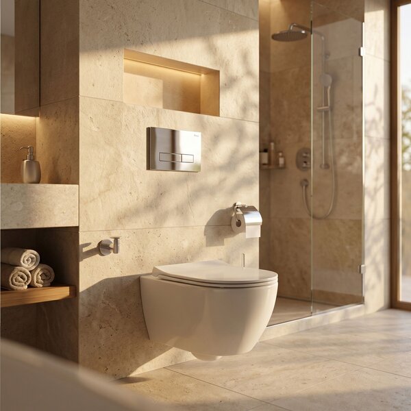 Podometni Set za WC 024N z Gumbom HD Chrome