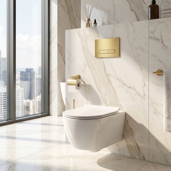 Podometni Set za WC 024N z Gumbom HD Gold