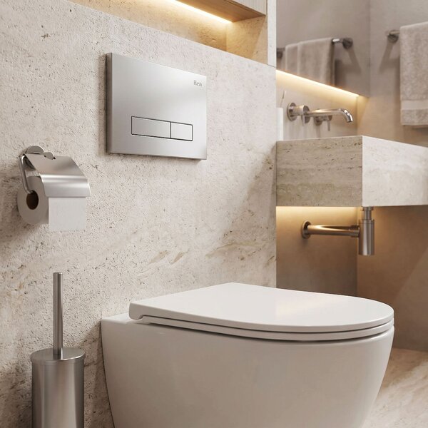 Podometni Set za WC 024N z Gumbom HD Satin