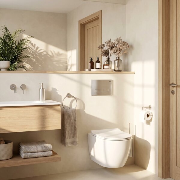 Podometni Set za WC 024N z Gumbom HD Satin