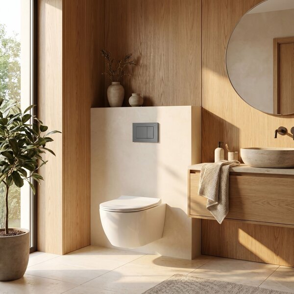 Tlačni gumb za WC predstensko enoto Rea J K011A-Q in Slim 024N Titan
