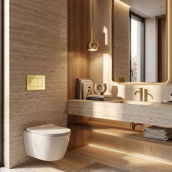 Tlačni gumb za WC predstensko enoto Rea J K011A-Q in Slim 024N Gold