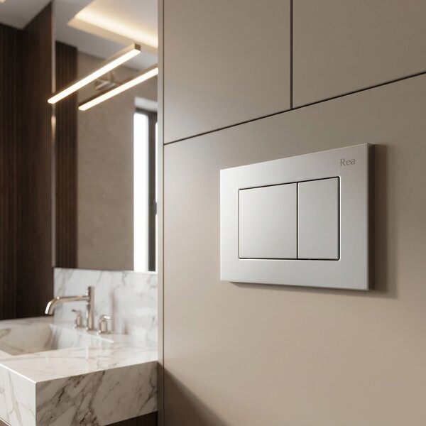 Tlačni gumb za WC predstensko enoto Rea J K011A-Q in Slim 024N Satin