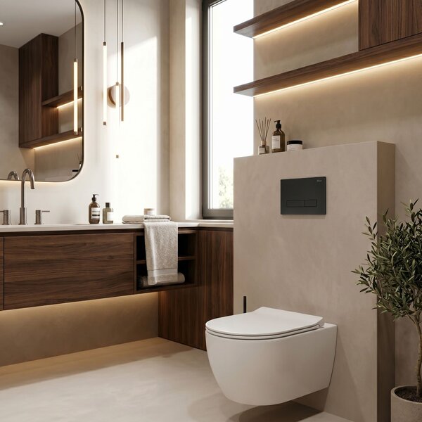 Tlačni gumb za WC predstensko enoto Rea HD K011A-Q in Slim 024N Black