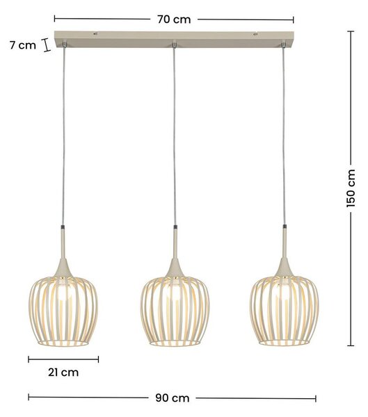 Mömax Viseča Svetilka Martin, Ca. 90/21/150 Cm