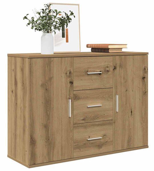 VidaXL Sideboard artisian hrast 90x29,5x65 cm konstruiran les