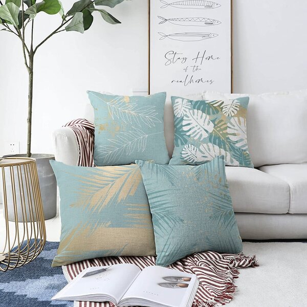 Komplet 4 prevlek za okrasne blazine Minimalist Cushion Covers Lagoon, 55 x 55 cm