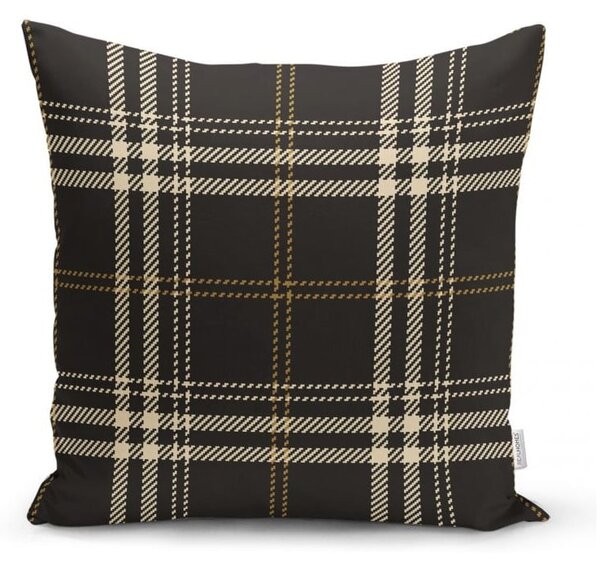 Črno-bež dekorativna prevleka za vzglavnik Minimalist Cushion Covers Flanel, 35 x 55 cm