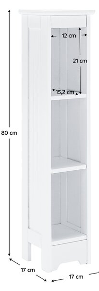 KONDELA Ozki regal, bela, ATENE TIP 6