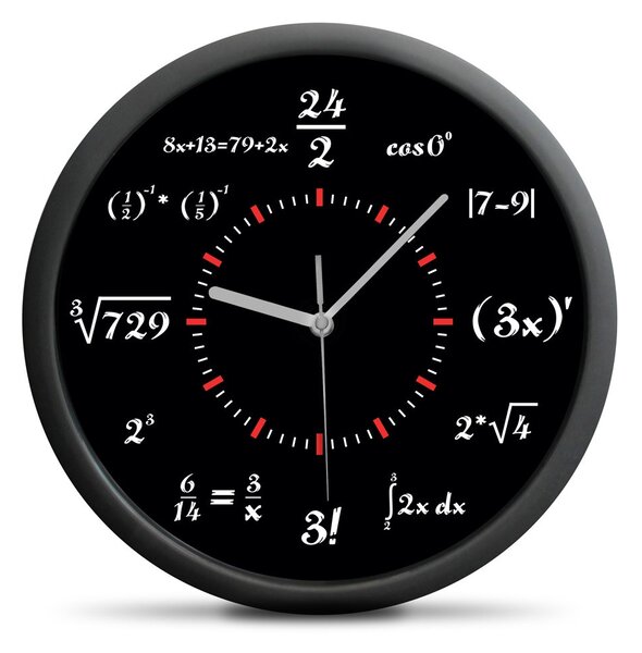 Stenska ura z matematičnimi izračuni za reševanje
