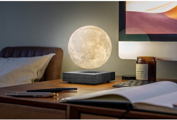 Črna LED namizna svetilka (višina 14 cm) Moon – Gingko