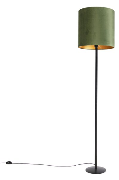 Botanična stoječa svetilka črna z zelenim odtenkom 40 cm - Simplo