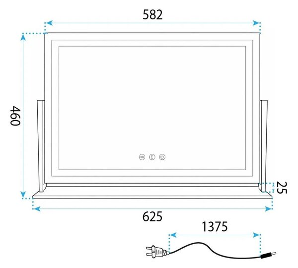 Stensko ogledalo LED STUDIO L.Gold 58x45