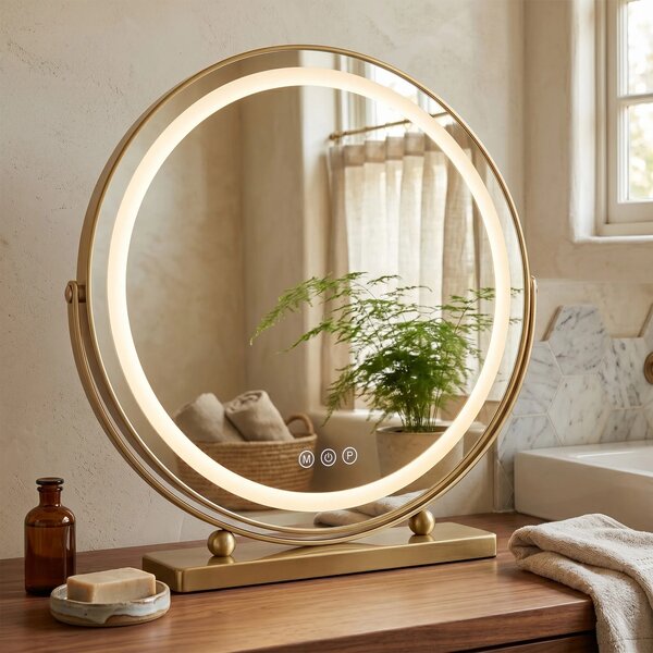 Stensko ogledalo LED MAKE-UP L.Gold 50 cm