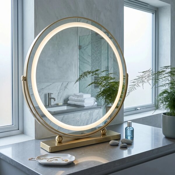 Stensko ogledalo LED MAKE-UP L.Gold 50 cm