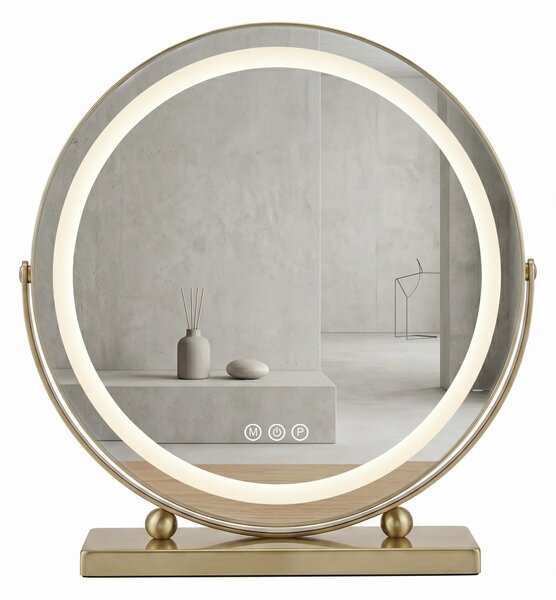Stensko ogledalo LED MAKE-UP L.Gold 50 cm