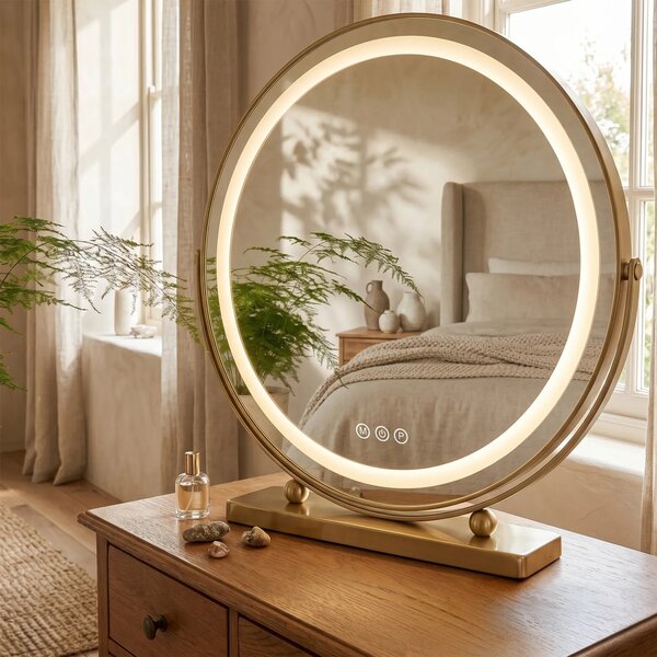 Stensko ogledalo LED MAKE-UP L.Gold 50 cm