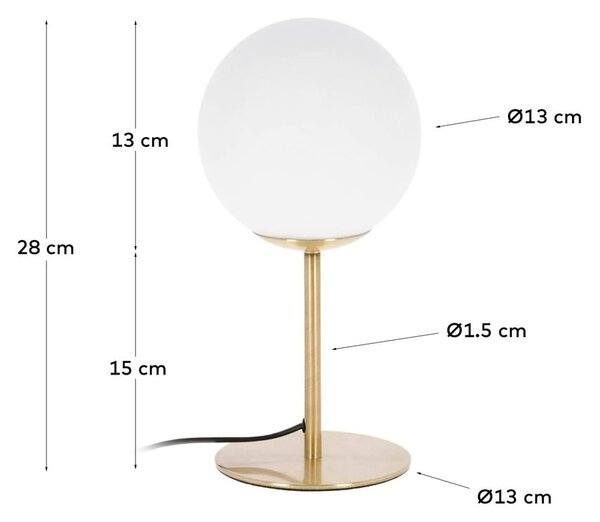 Namizna svetilka v zlati barvi s kovinskim senčnikom (višina 28 cm) Mahala - Kave Home